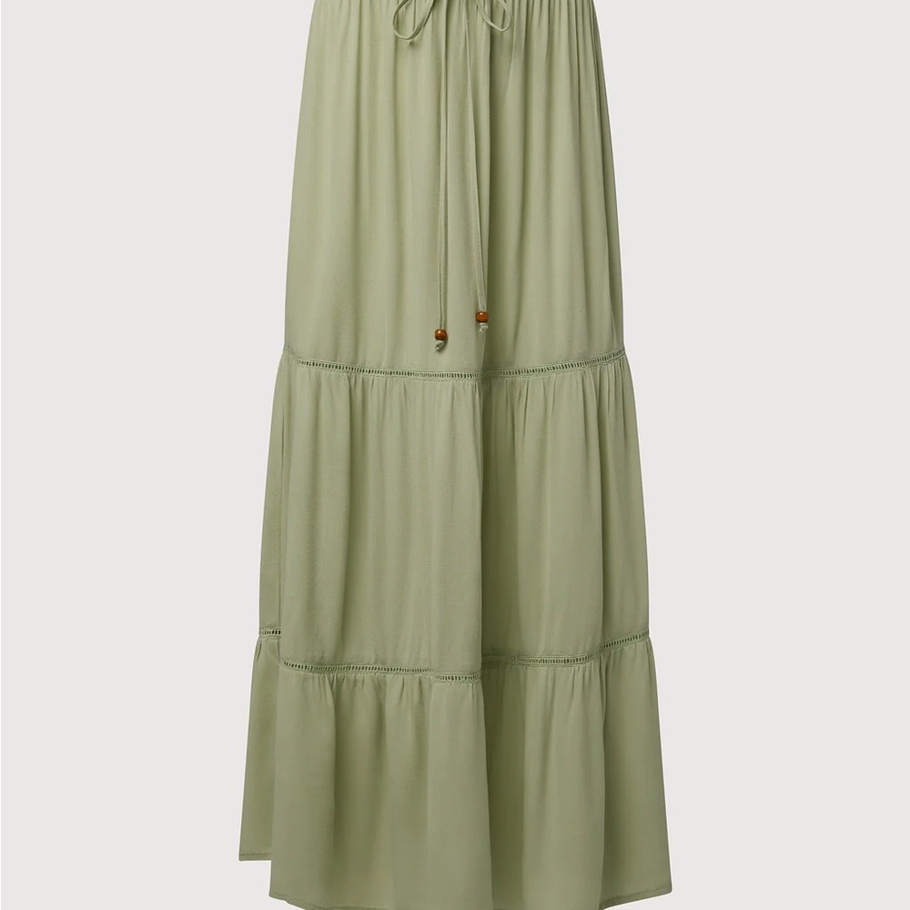 RACHEL PARCELL Bohemian Green Off-Shoulder Skirt Set medium and large - Picture 10 of 11